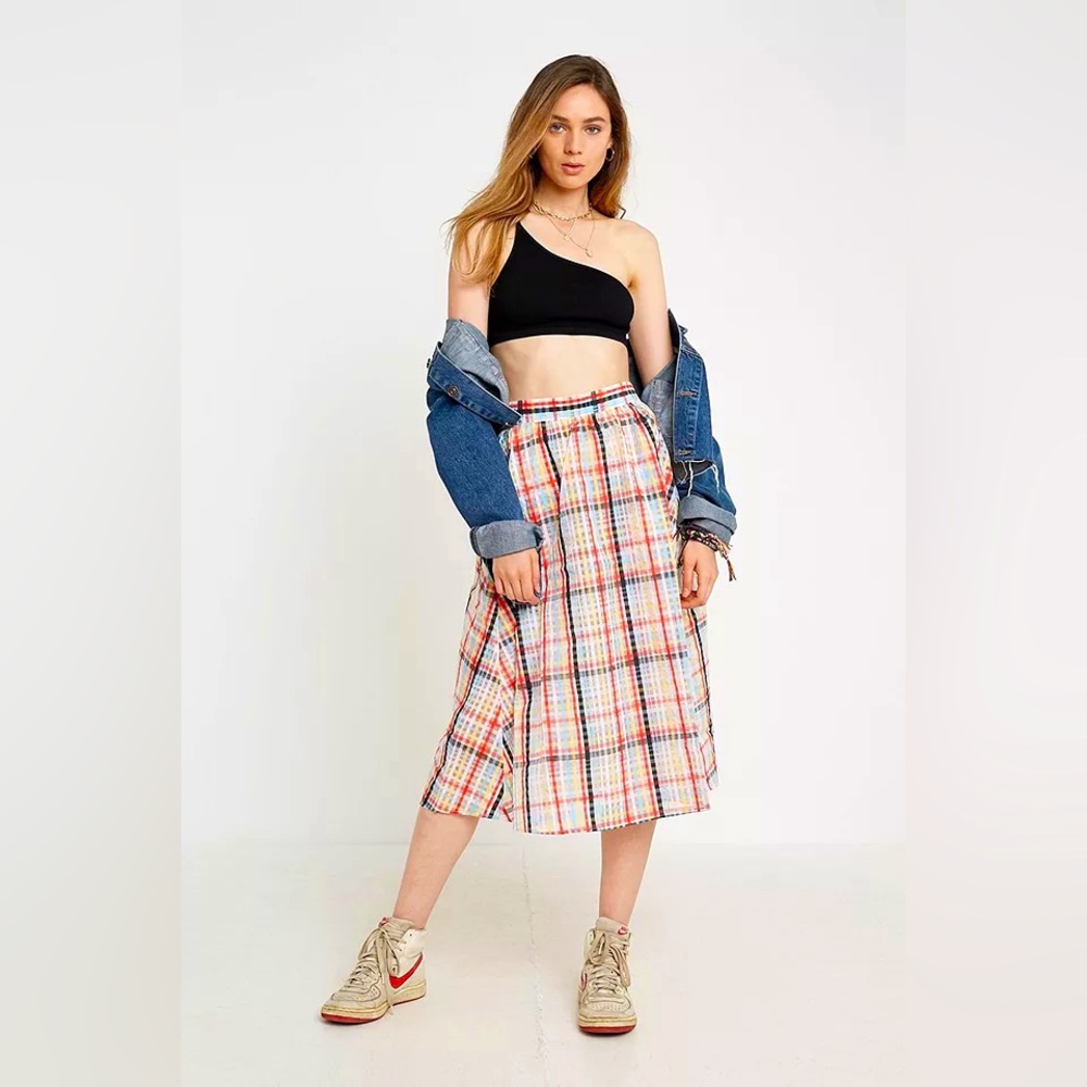 UO Jessie Plaid Midi Skirt